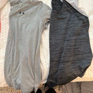 Under Armour and Reebok Gray Athletic Top & Dark Gray Duo